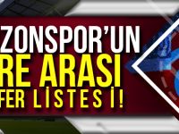 Trabzonspor'un Devre Arası Transfer Listesi!